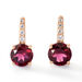 Bijoux D'oreilles Monroe Or Rose Rhodolite Oxyde De Zirconium - Puces Femme | Marc Orian