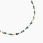 Collier Athena Acier Dor&eacute; Jaspe Africain - Colliers avec pierres Femme | Marc Orian