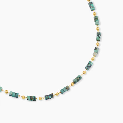 Collier Athena Acier Dor&eacute; Jaspe Africain - Colliers avec pierres Femme | Marc Orian