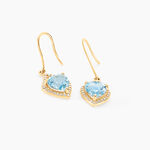 Boucles D'oreilles Pendantes Rosaline Or Jaune Topaze Et Oxyde - Pendantes Femme | Marc Orian