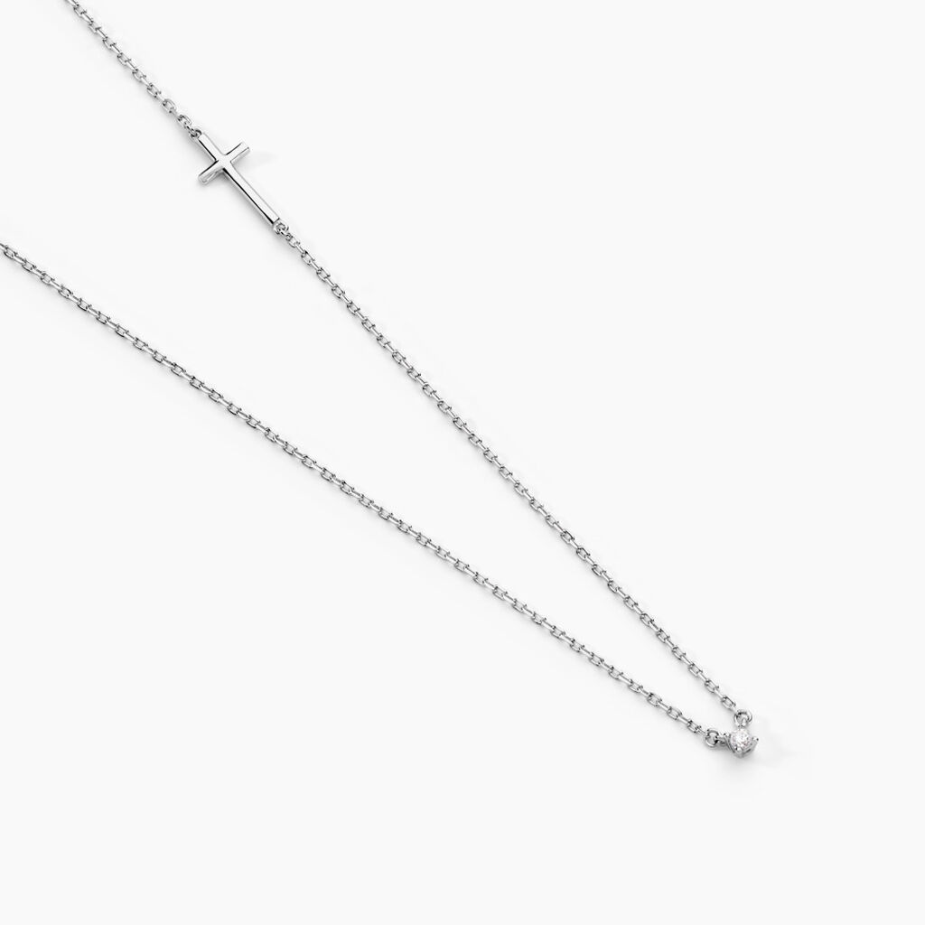 Collier Eloa Argent Blanc Oxyde De Zirconium - Colliers avec pierres Femme | Marc Orian