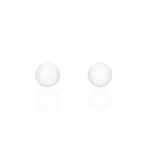 Boucles D'oreilles Puces Orbe Argent Blanc C&eacute;ramique - Puces Femme | Marc Orian