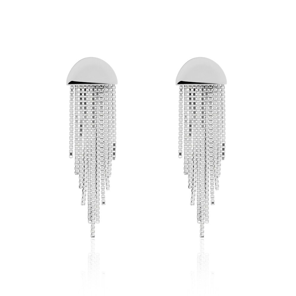 Boucles D'oreilles Pendantes Macie Argent Blanc - Pendantes Femme | Marc Orian