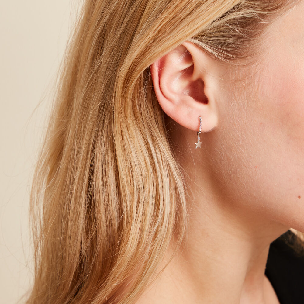 Créoles Taara Argent Blanc - Créoles Femme | Marc Orian