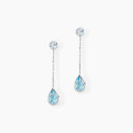 Boucles D'oreilles Pendantes Brenda Or Blanc Topaze - Pendantes Femme | Marc Orian