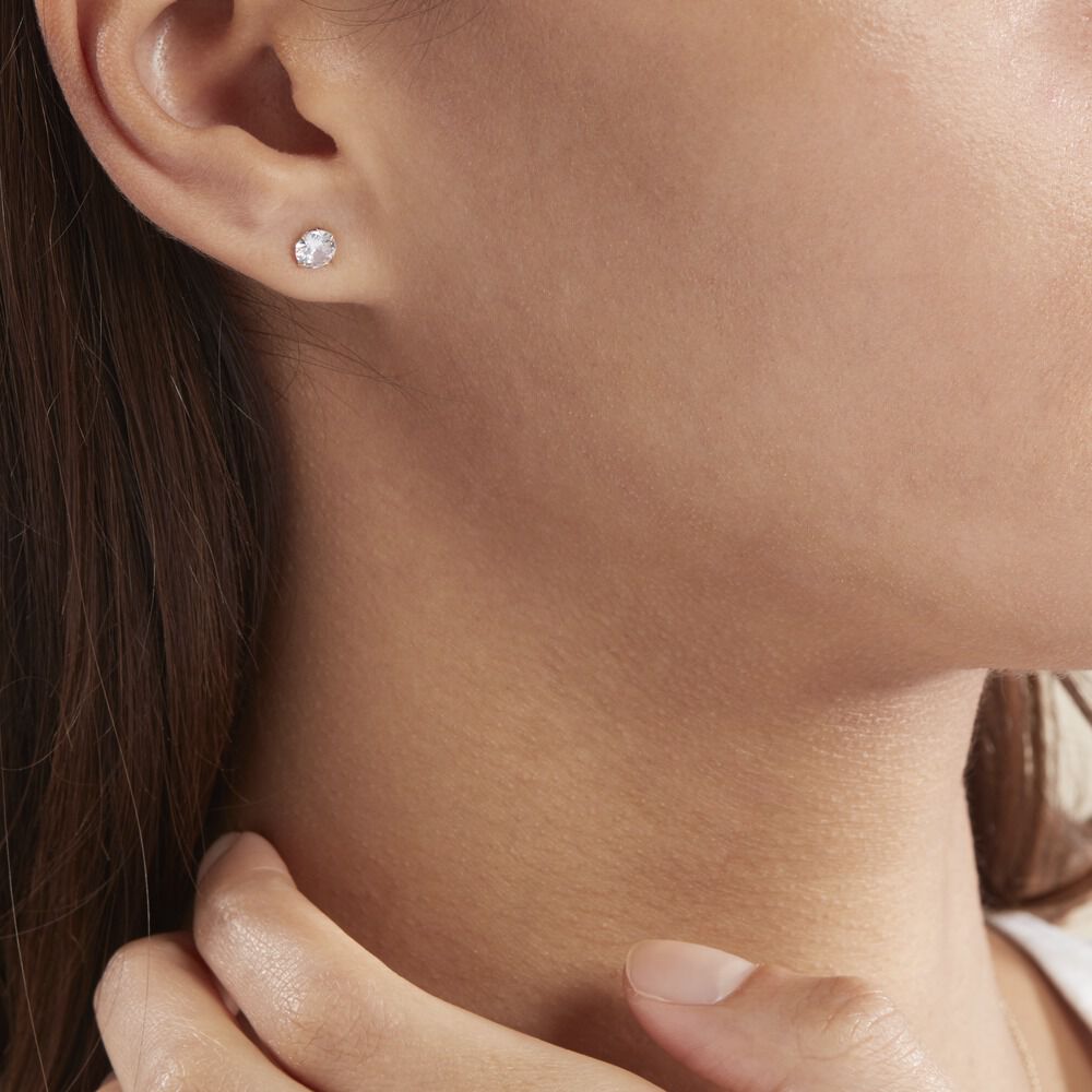 Boucles D'oreilles Puces Or Jaune Katherina Oxyde De Zirconium - Puces Femme | Marc Orian