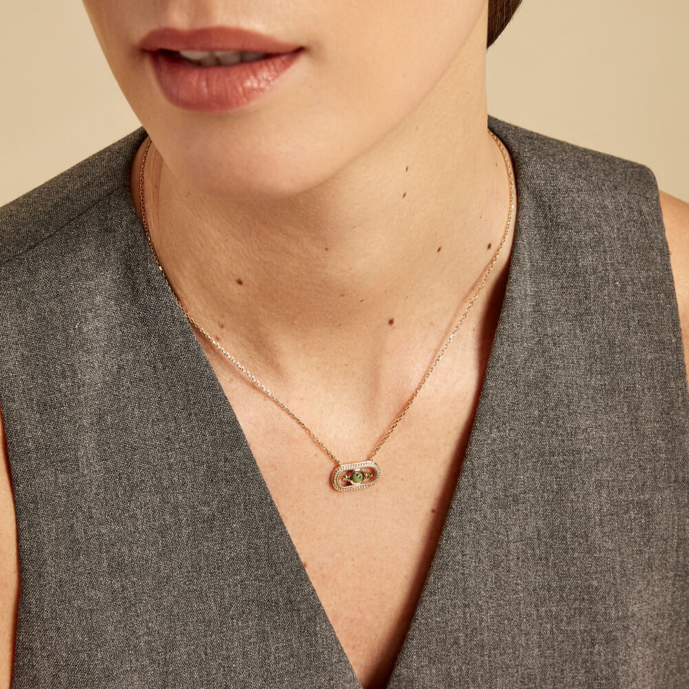 Collier Jasmee Plaque Or Jaune Pierre De Synthese Oxyde De Zirconium - Colliers avec pierres Femme | Marc Orian