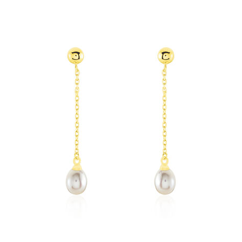 Boucles D'oreilles Pendantes Adriette Or Jaune Perle De Culture - Boucles d'oreilles Pendantes Femme | Marc Orian