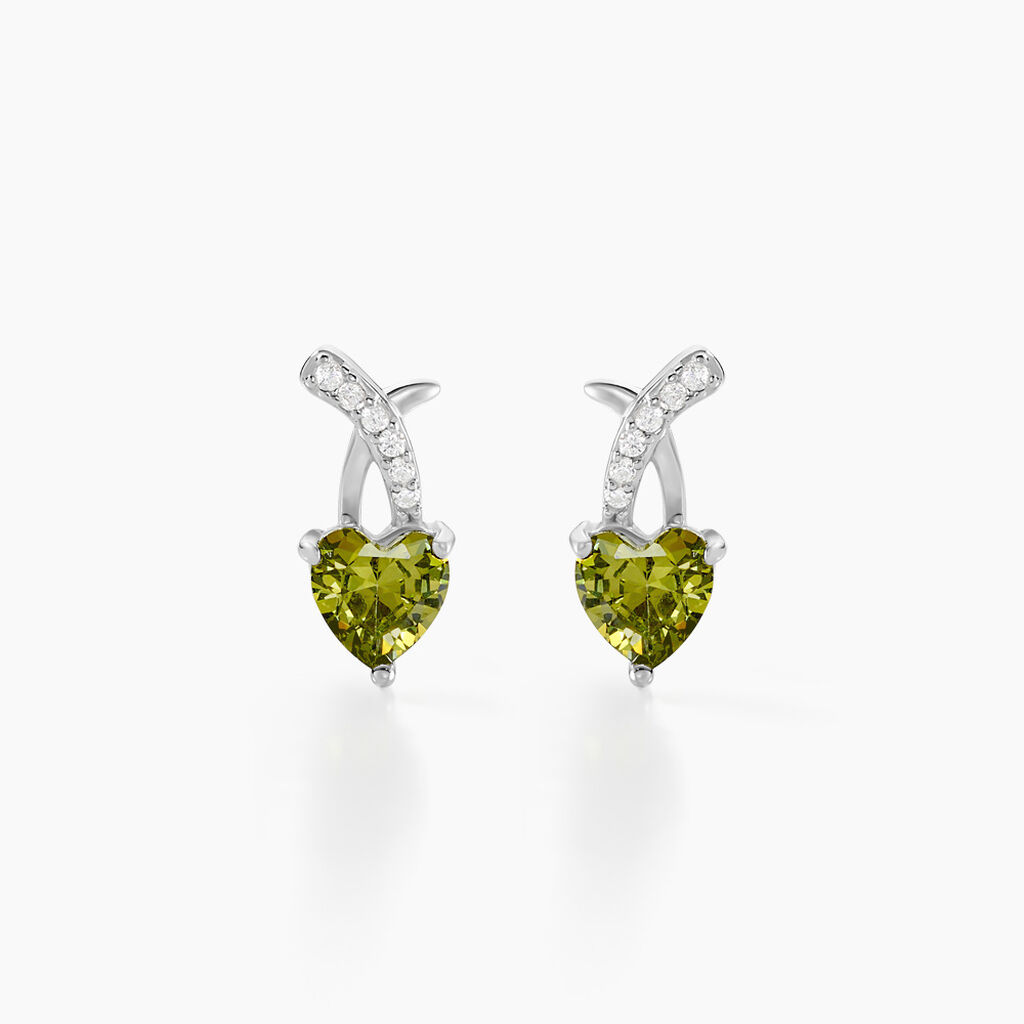 Boucles D'oreilles Puces Avalon Argent Blanc Oxyde De Zirconium - Puces Femme | Marc Orian