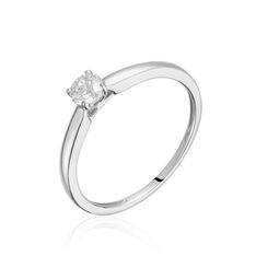 Bague Solitaire Or Blanc Flora Diamant - Bagues Solitaire Femme | Marc Orian