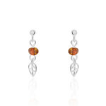 Boucles D'oreilles Pendantes Nolana Argent Blanc Ambre - Pendantes Femme | Marc Orian