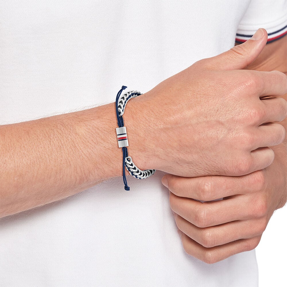 Bracelet Tommy Hilfiger Braided Metal Acier Blanc - Bracelets chaînes Homme | Marc Orian