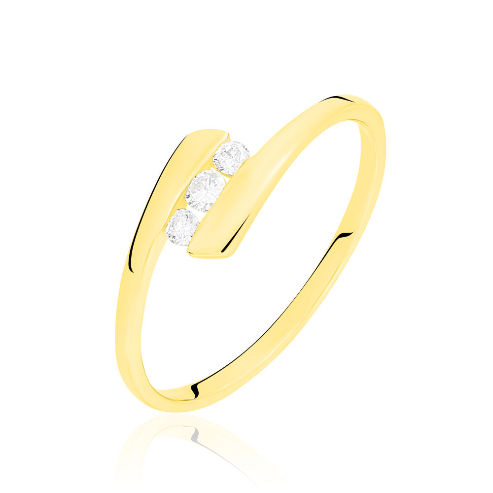 Bague Trilogie Or Jaune Diamant - Bagues fiançailles Femme | Marc Orian