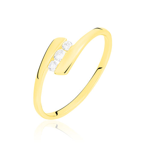 Bague Trilogie Or Jaune Diamant - Bagues fiançailles Femme | Marc Orian