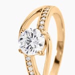 Bague Solitaire Khali Plaqu&eacute; Or Jaune Oxyde De Zirconium - Bijoux fantaisie Femme | Marc Orian