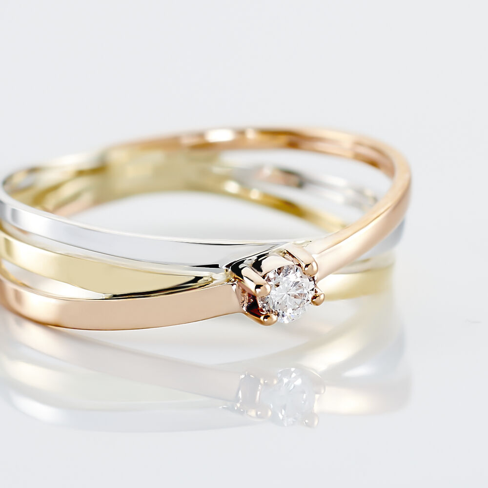 Bague Solitaire Gisla Or Tricolore Diamant - Solitaires Femme | Marc Orian