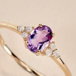 Bague Diapre Or Jaune Am&eacute;thyste Oxyde De Zirconium - Bagues pierres fines Femme | Marc Orian