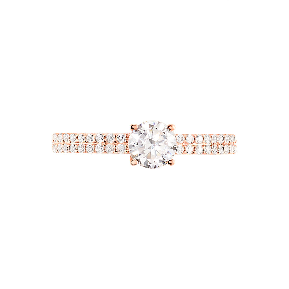 Bague Solitaire Dayna Or Rose Oxyde De Zirconium - Solitaires Femme | Marc Orian