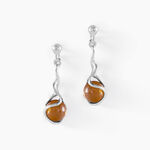 Boucles D'oreilles Pendantes Argent Blanc Ferima Ambre - Pendantes Femme | Marc Orian