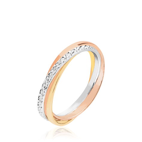 Alliance Entrelacee Diamantee Ruban Plat Or Tricolore - Alliances duo Femme | Marc Orian