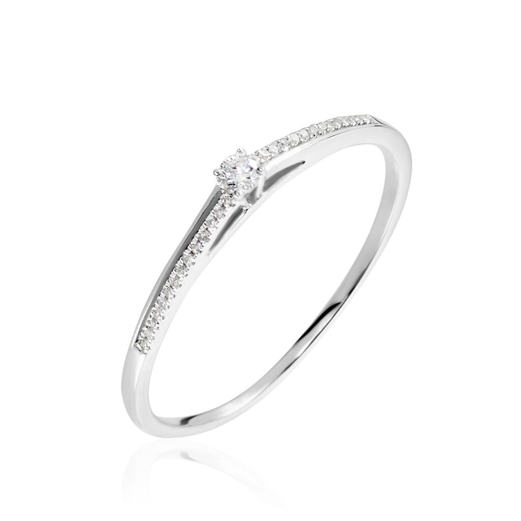 Bague Solitaire Alexandra Or Blanc Diamant - Parures de mariage Femme | Marc Orian
