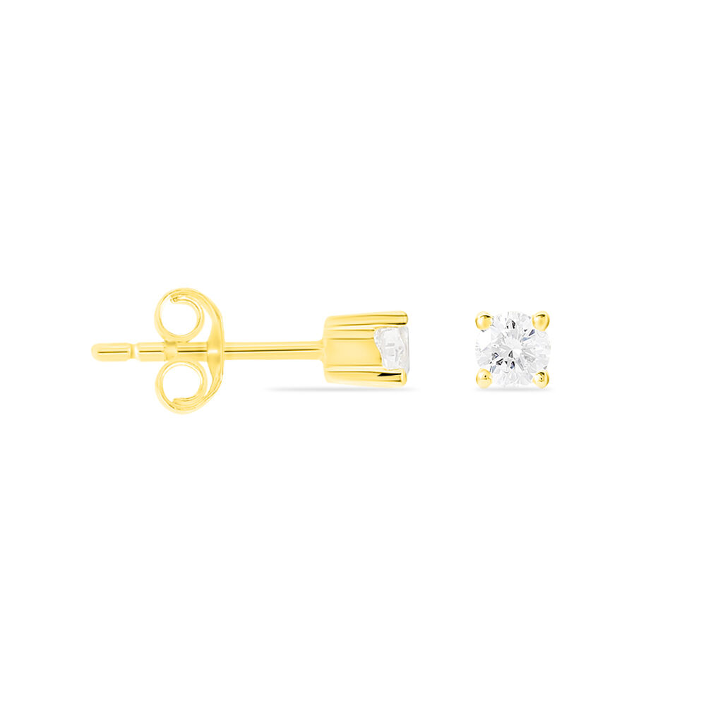 Boucles D'oreilles Puces Victoria Or Jaune Diamant - Puces Femme | Marc Orian