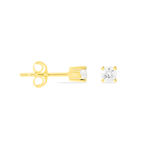 Boucles D'oreilles Puces Victoria Or Jaune Diamant - Puces Femme | Marc Orian