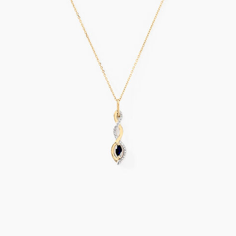 Collier Ondulations Or Jaune Saphir Diamant - Colliers avec pierres Femme | Marc Orian
