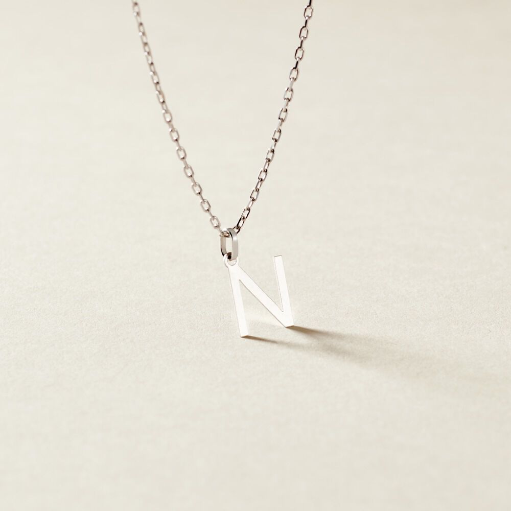 Pendentif Ionia Lettre Or Blanc - Pendentifs Famille | Marc Orian