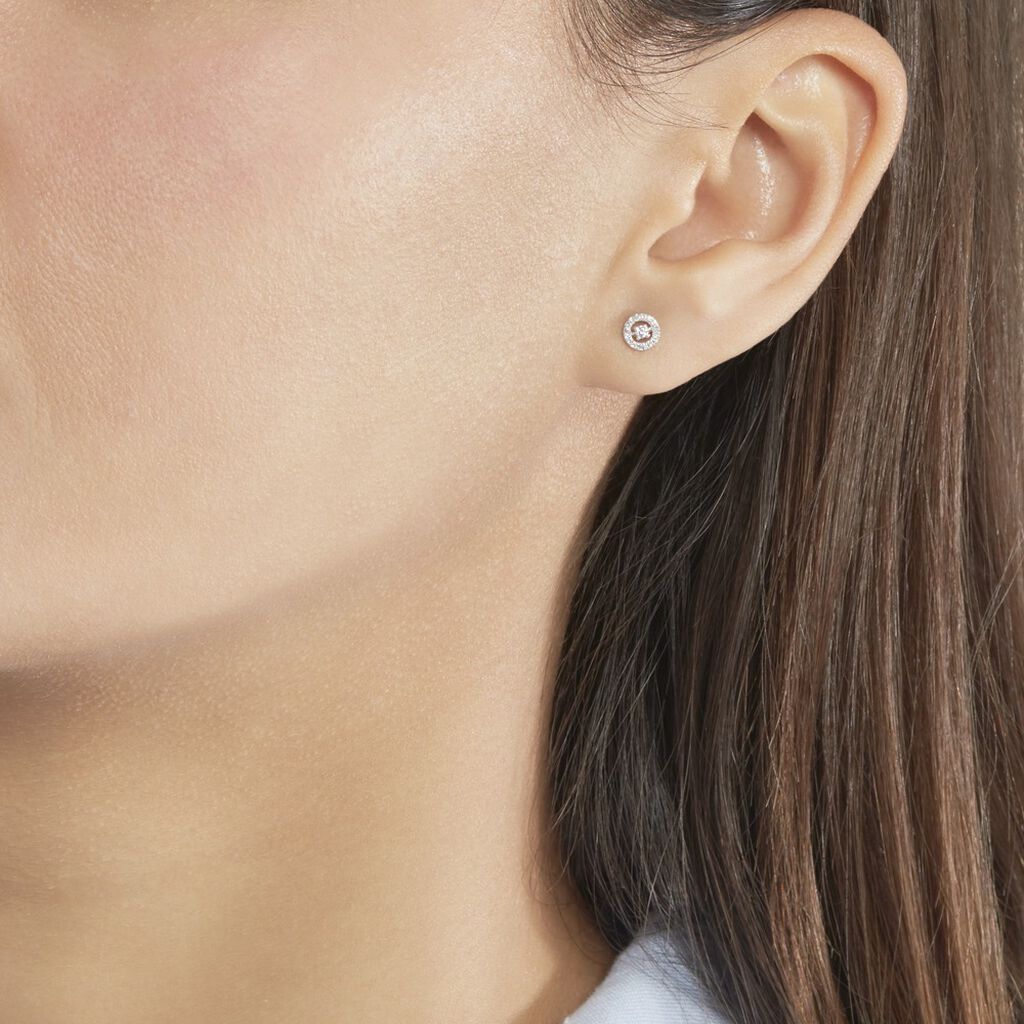 Boucles D'oreilles Puces Domitia Or Blanc Diamant - Clous d'oreilles Femme | Marc Orian