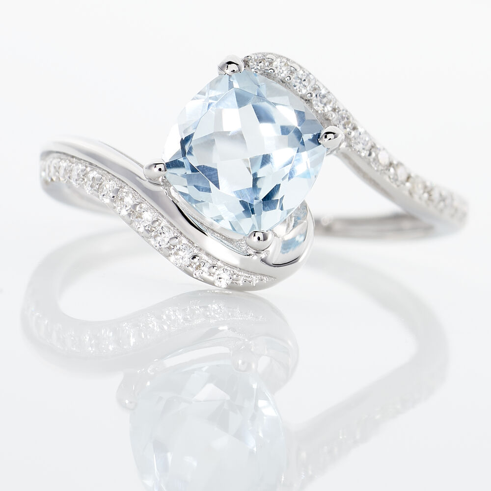 Bague Maria-serena Or Blanc Topaze Et Oxyde De Zirconium - Bagues pierres fines Femme | Marc Orian