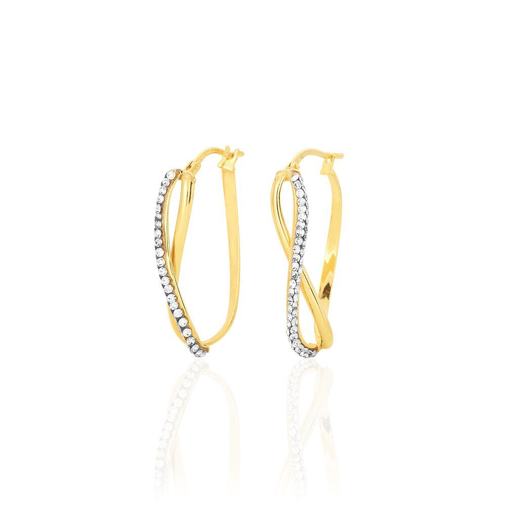 Créoles Domitilla Or Jaune Strass - Créoles Femme | Marc Orian