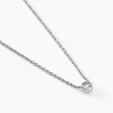 Collier Lysana Argent Blanc Diamant Synthétique - Colliers solitaires Femme | Marc Orian