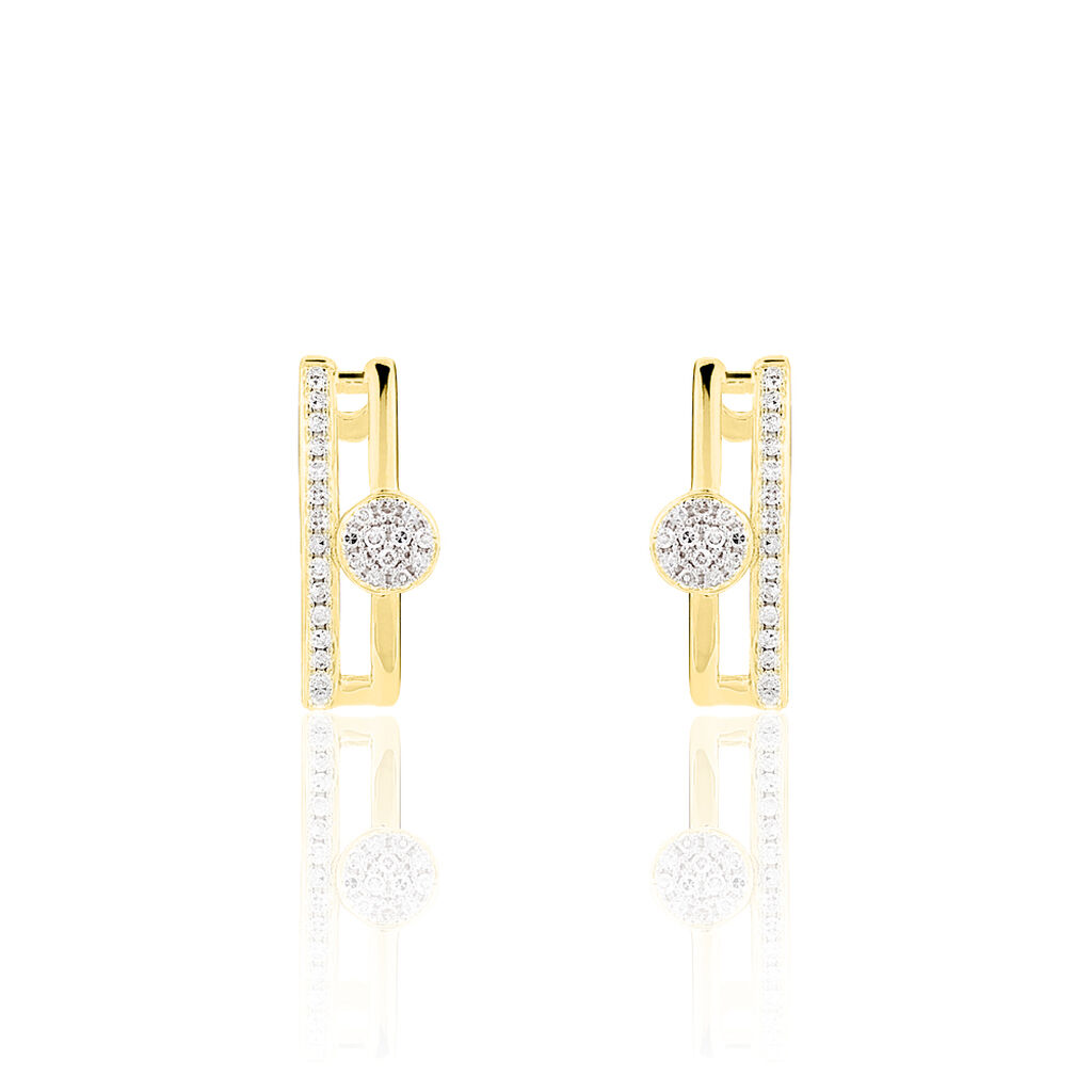 Boucles D'oreilles Puces Maellys Or Jaune Diamant - Pendantes Femme | Marc Orian