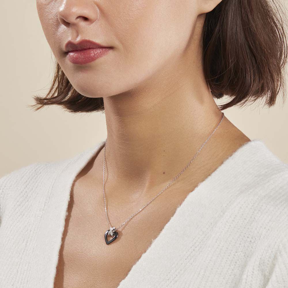 Collier Nolwen Argent Blanc Céramique Et Oxyde De Zirconium - Colliers avec pierres Femme | Marc Orian
