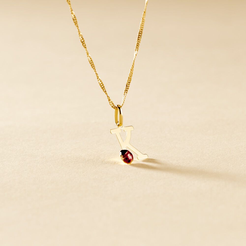 Pendentif Helidie Coccinelle Lettre Or Jaune - Pendentifs Enfant | Marc Orian