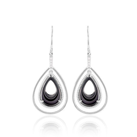 Boucles D'oreilles Pendantes Brewen Argent Blanc Céramique Et Oxyde - Boucles d'oreilles Pendantes Femme | Marc Orian