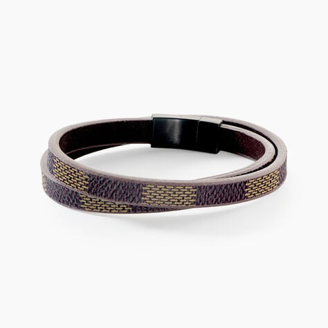 Bracelet Jourdan Chicago Cuir Noir Et Marron - Bracelets cuir Homme | Marc Orian