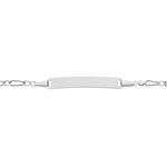 Bracelet Identit&eacute; Bartolomee Maille Alternee 1/3 Or Blanc - Gourmettes Enfant | Marc Orian