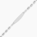 Bracelet Identit&eacute; Evin Maille Grain De Cafe Or Blanc - Gourmettes Enfant | Marc Orian