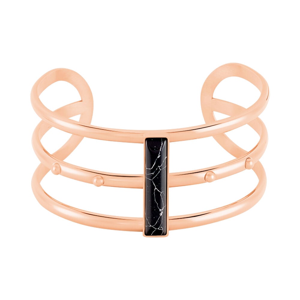 Bracelet Jonc Medina Acier Rose Pierre De Synthese - Bracelets Pierre Femme | Marc Orian