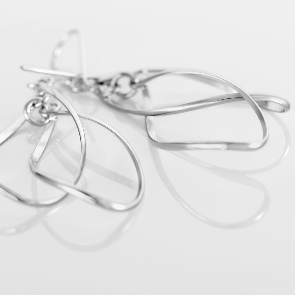 Boucles D'oreilles Pendantes Twisty Argent Blanc - Pendantes Femme | Marc Orian