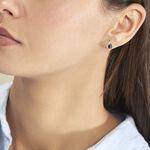 Boucles D'oreilles Puces Angelika Or Blanc Saphir Et Diamant - Puces Femme | Marc Orian