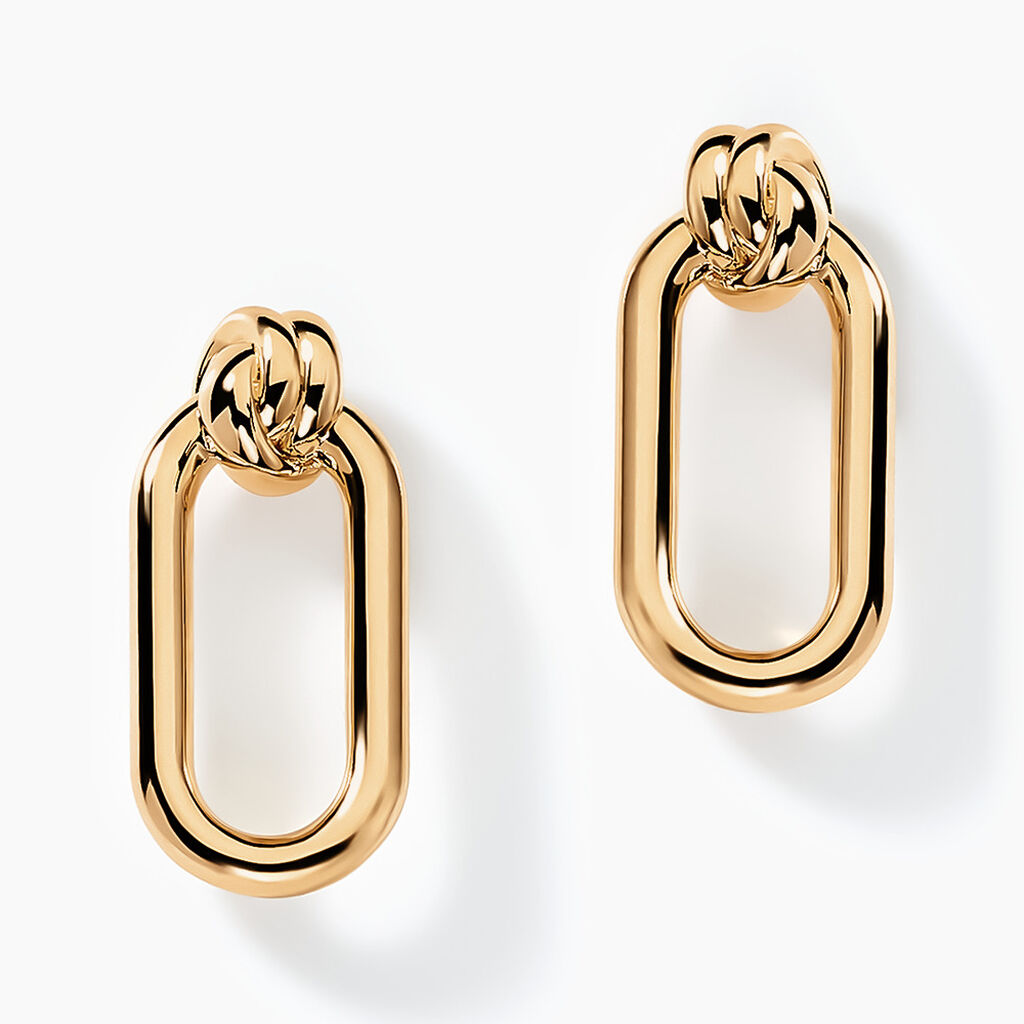 Boucles D'oreilles Pendantes Infinitude Plaqu&eacute; Or Dor&eacute; - Pendantes Femme | Marc Orian