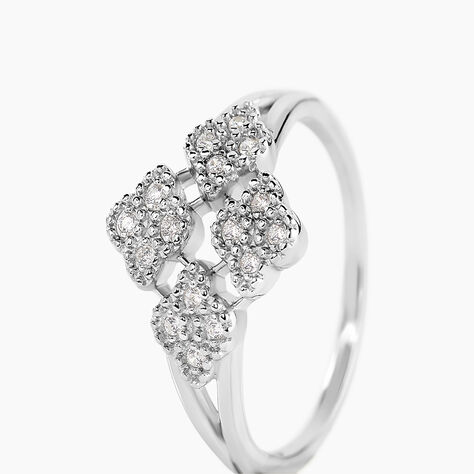 Bague Roseraie Argent Blanc Oxyde De Zirconium - Bagues avec pierre Femme | Marc Orian