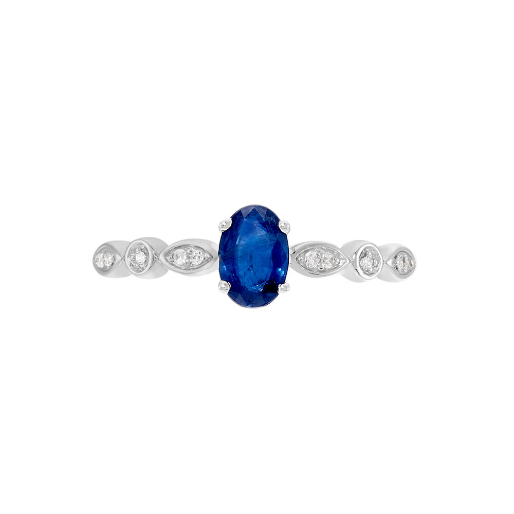 Bague Solitaire Michaela Or Blanc Saphir Et Diamant - Solitaires Femme | Marc Orian