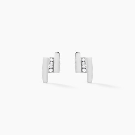 Boucles D'oreilles Puces Dolene Or Blanc Diamant - Boucles d'oreilles mariage Femme | Marc Orian