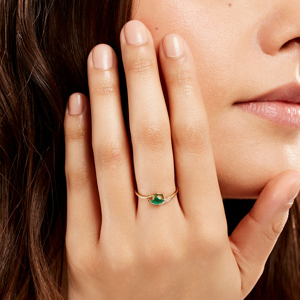 Bague Emotion Or Jaune Emeraude Diamant B3DFJEV477H Marc Orian