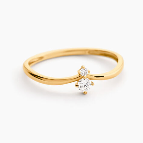 Bague Saran Or Jaune Diamant Synth&eacute;tique - Bagues avec pierre Femme | Marc Orian