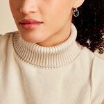 Boucles D'oreilles Pendantes Ina Argent Blanc C&eacute;ramique Et Oxyde - Pendantes Femme | Marc Orian